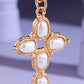 White Cross Chain Length Necklace