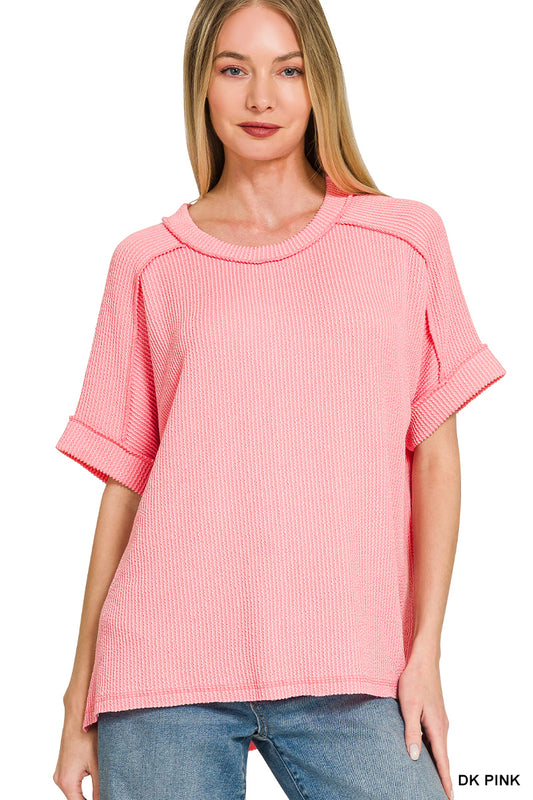 Ribbed Short Sleeve Top