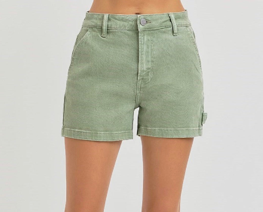 OLIVE HIGH RISE SHORTS