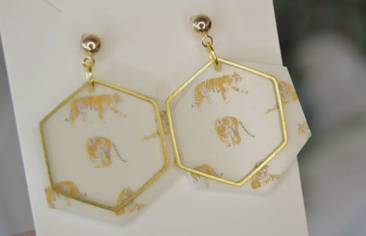 Clear Tiger Earrings