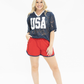 Navy USA Lace Jersey