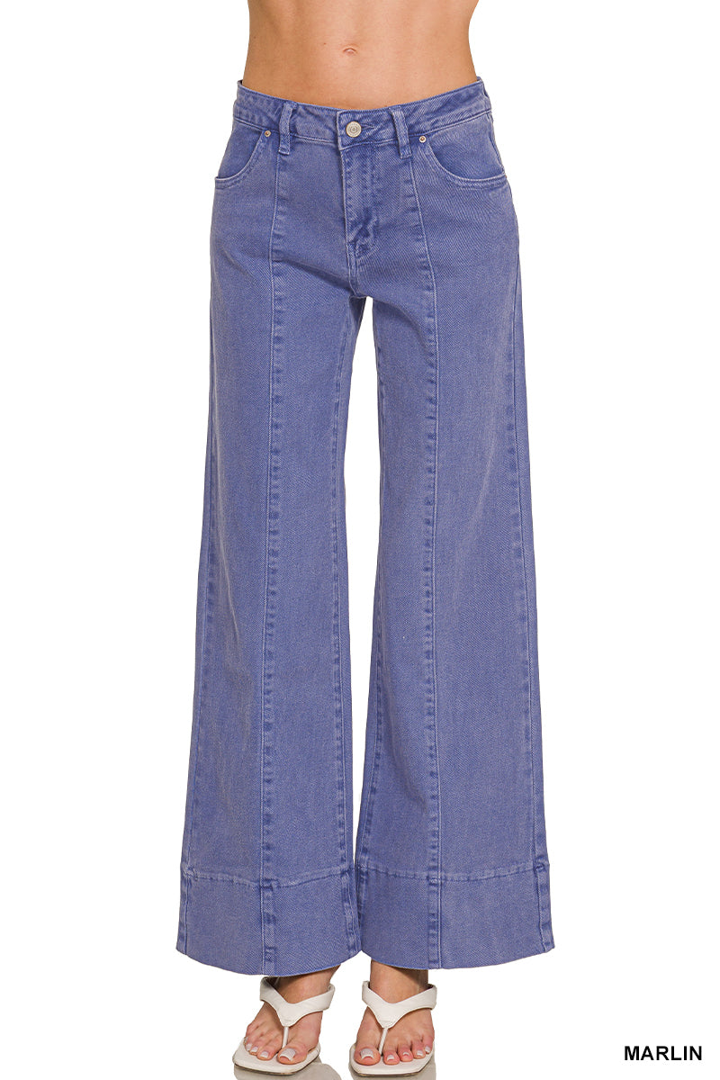Mid-Rise Wide Leg Pants