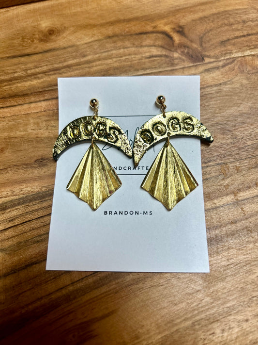 Gold Dog Earrings