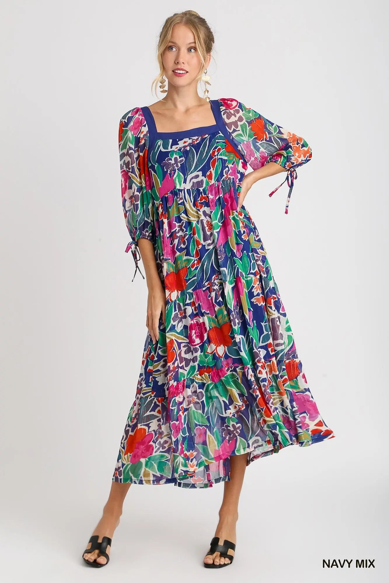 Blue Mix Floral Dress