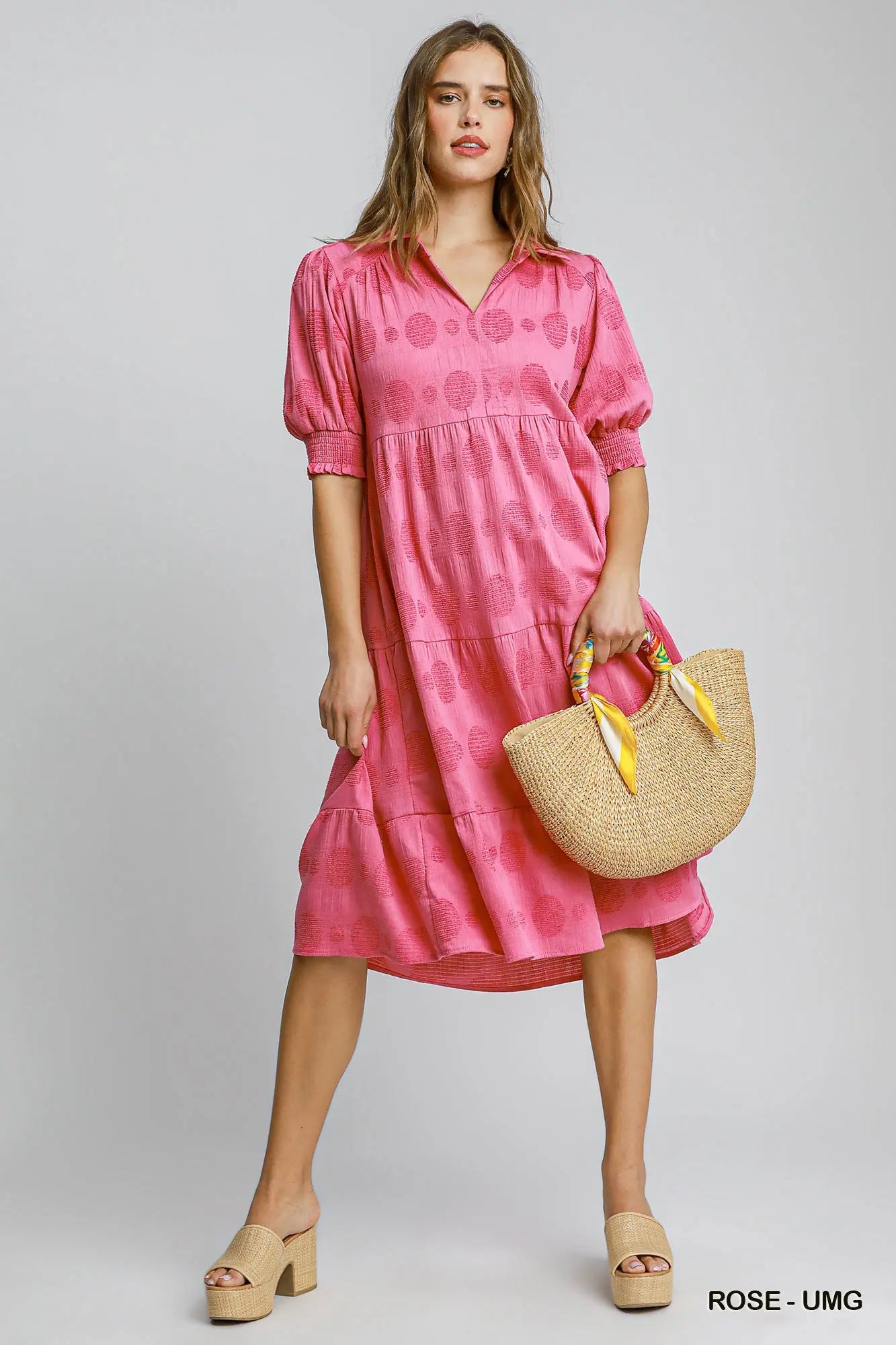 Pink Tiered Designed Dress