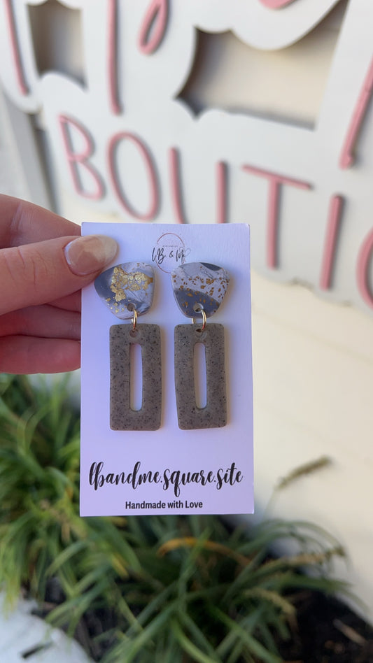 Gray Marble Earrings