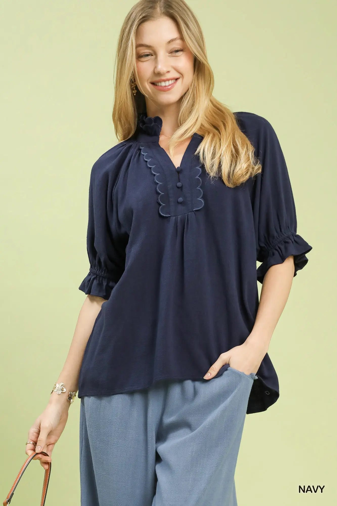 Scalloped Ruffle Top