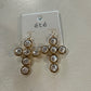 Cross Pearl Earrings