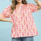 Mix Boho Puff Sleeve Smocked Top
