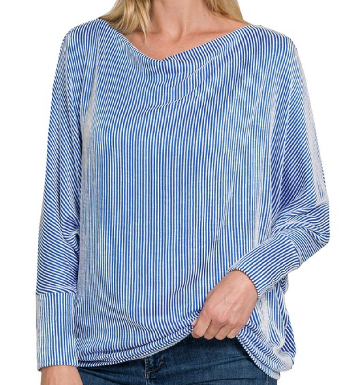 Ribbed Dolman Long Sleeve Top