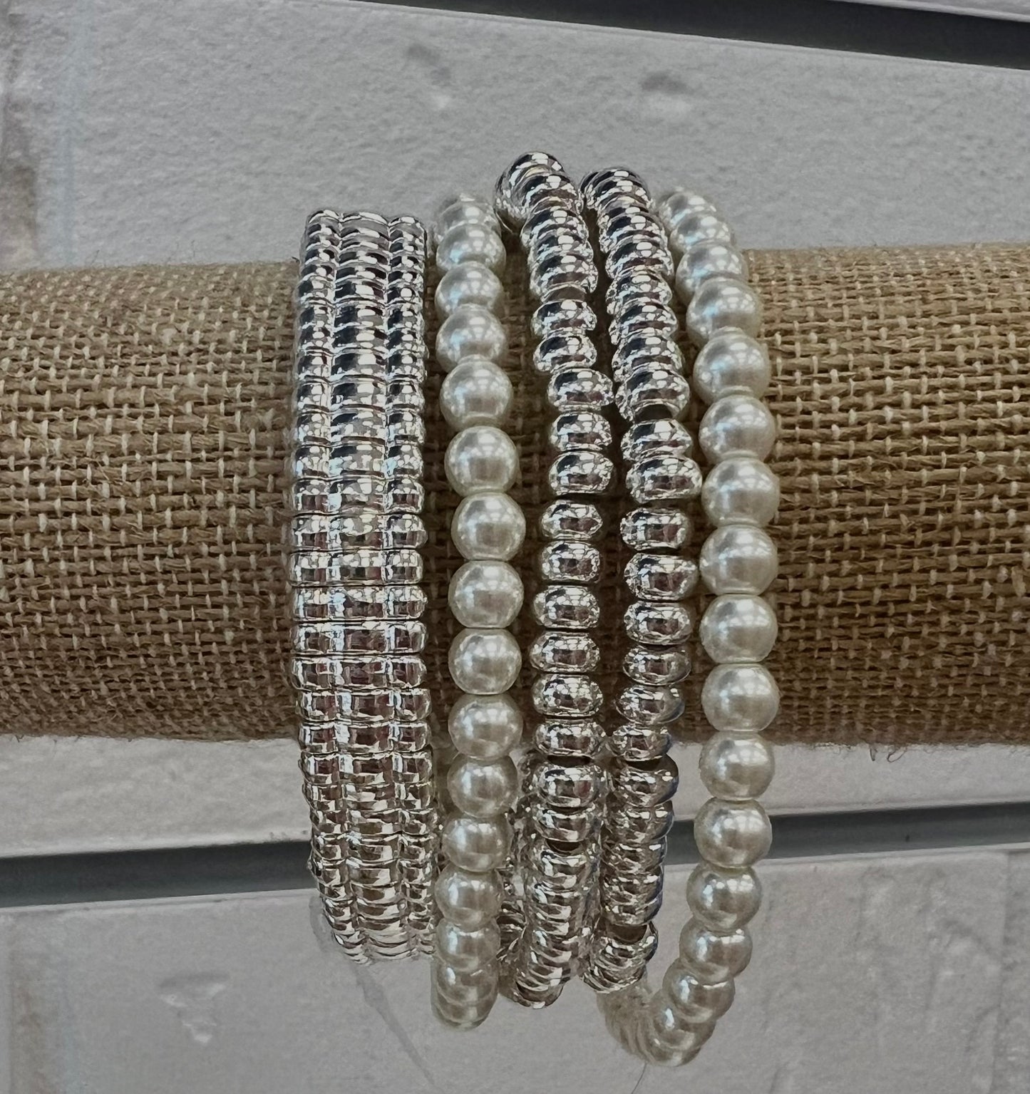 Silver Bracelet Stack