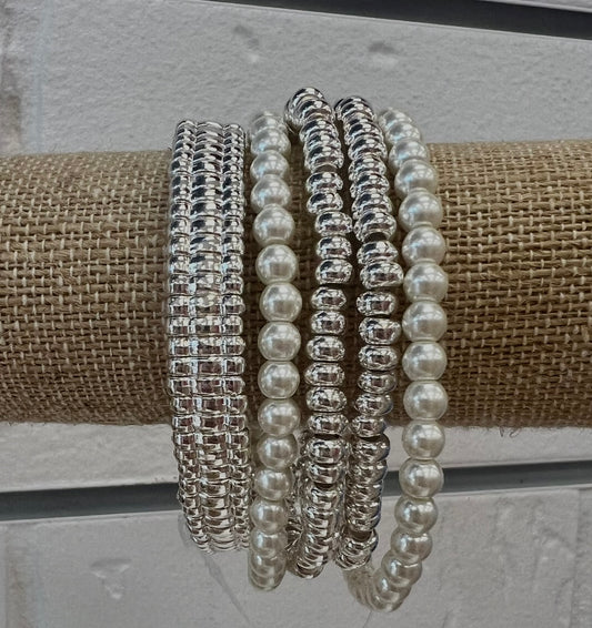 Silver Bracelet Stack