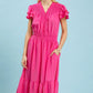 Smocked Ruffle Sleeve Dress