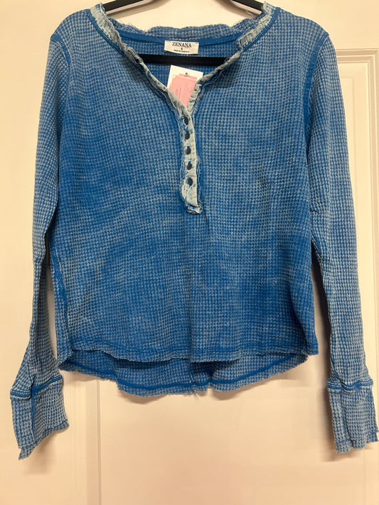 Blue Button Down Top