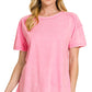 Acid Wash Round Neck Tee