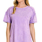 Acid Wash Round Neck Tee
