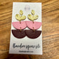 Maroon and Pink Dangle Earrings