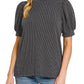 Ribbed Puff Sleeve Top