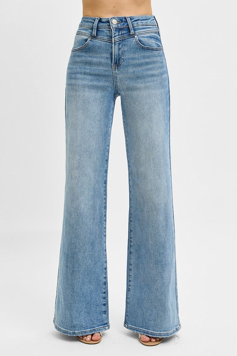 High Rise Front Detailed Jeans