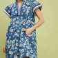 Denim Blue Floral Shift Dress
