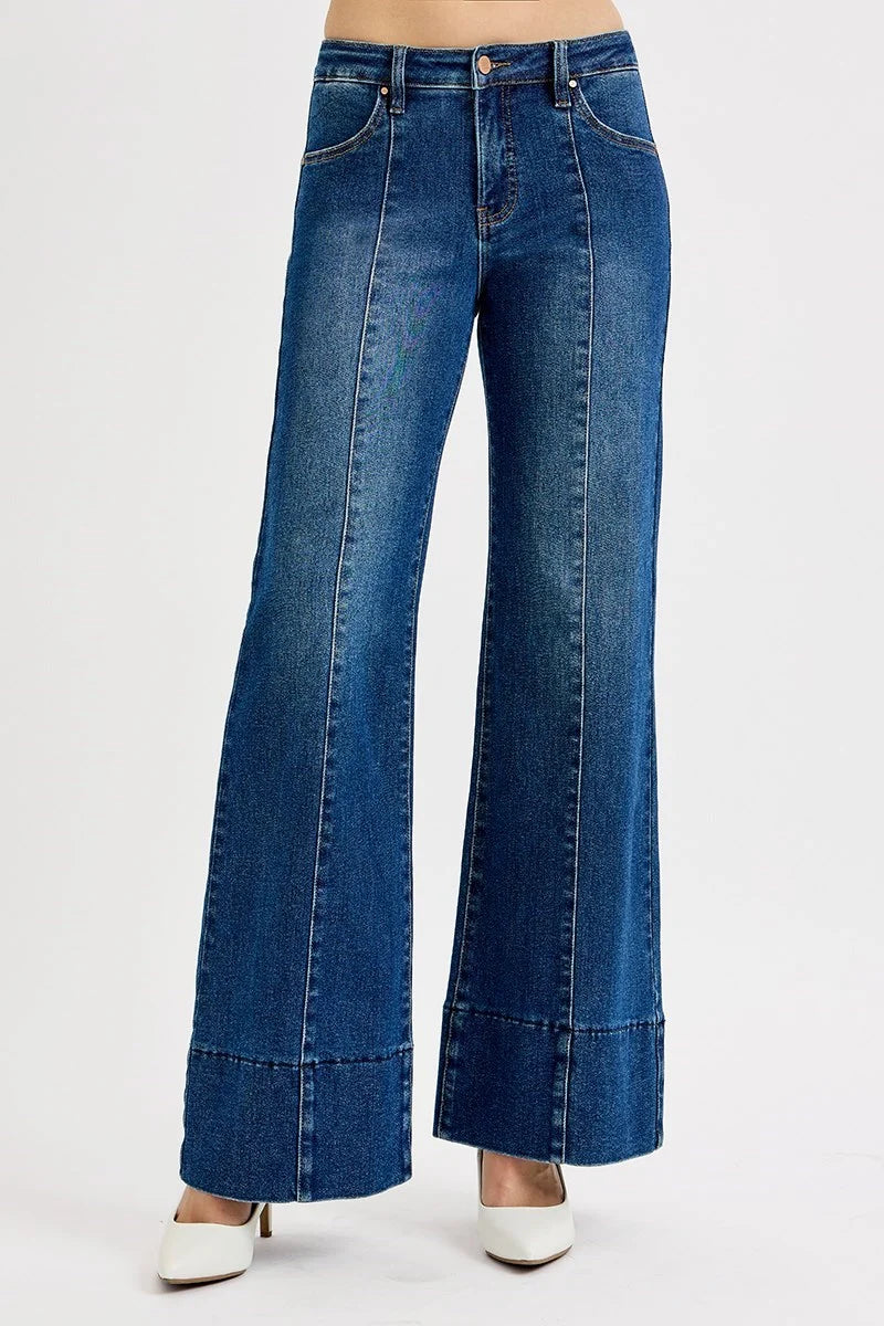 Tummy Control Mid-Rise Flare Jeans