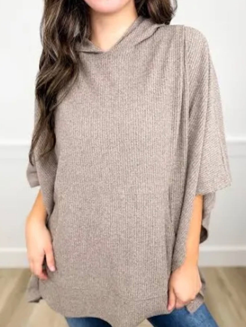 Mocha Poncho Top