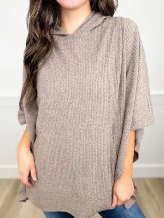 Mocha Poncho Top