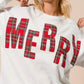 White Merry Plaid Top