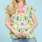 Green & Pink Floral Top
