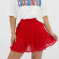 Red Lace Skirt with Shorts