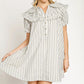 Navy Striped Babydoll Dress