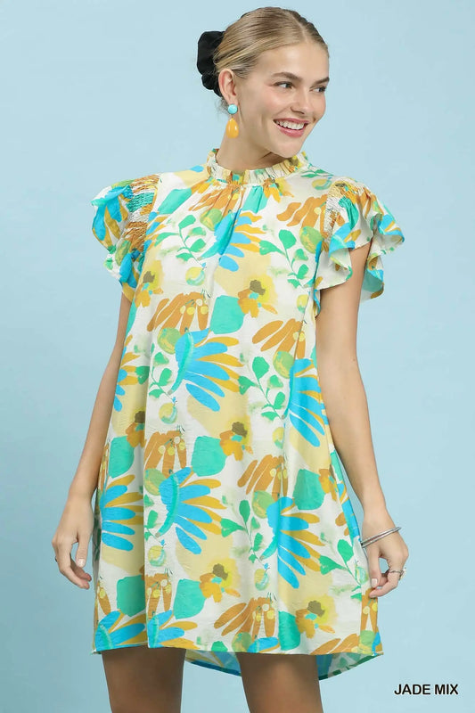 Mix Floral Print Dress