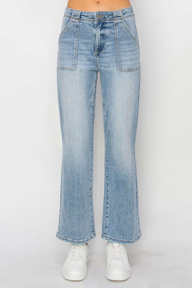 Ankle Flare Pocket Jeans
