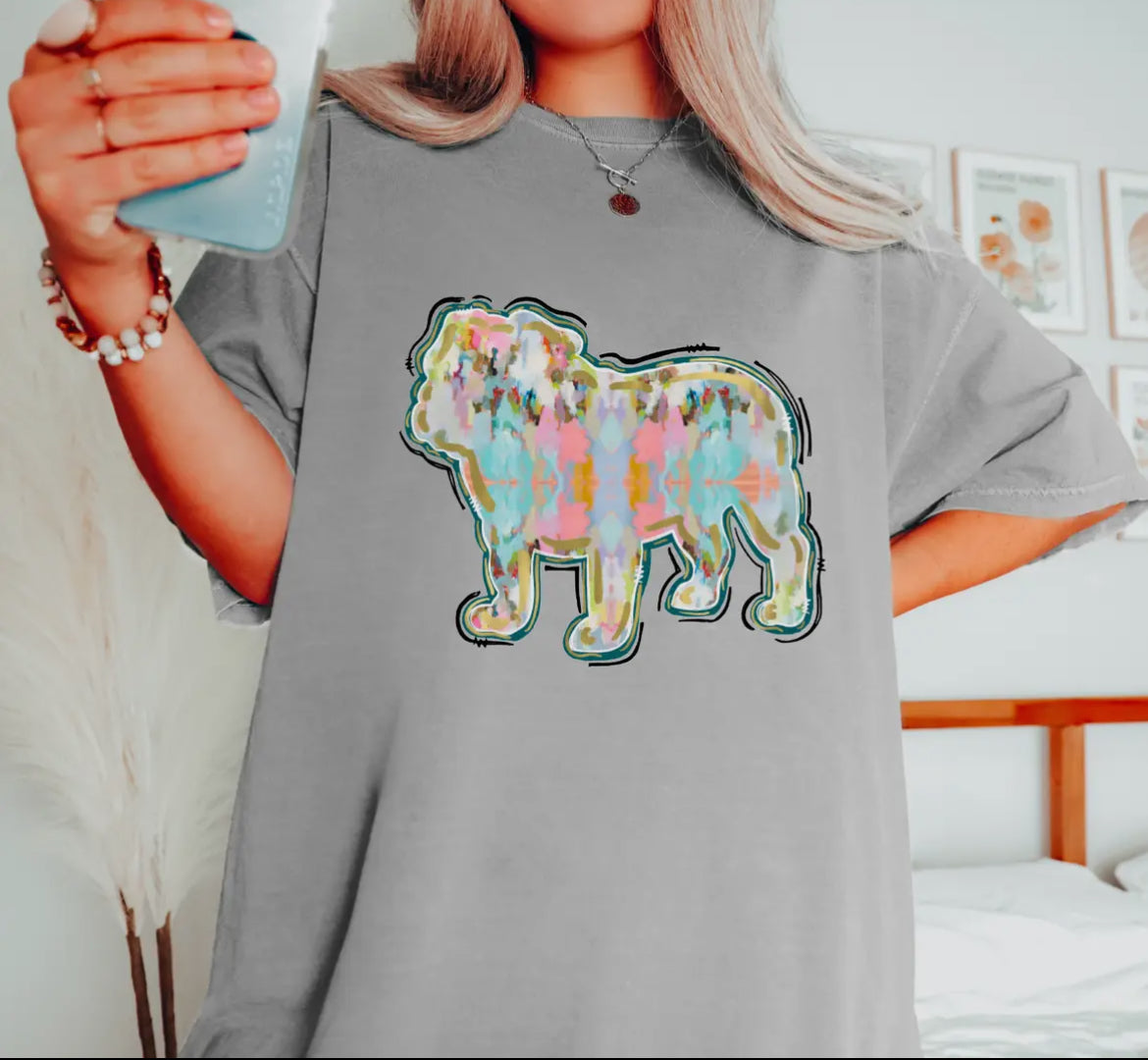 Watercolor Bulldog Tee