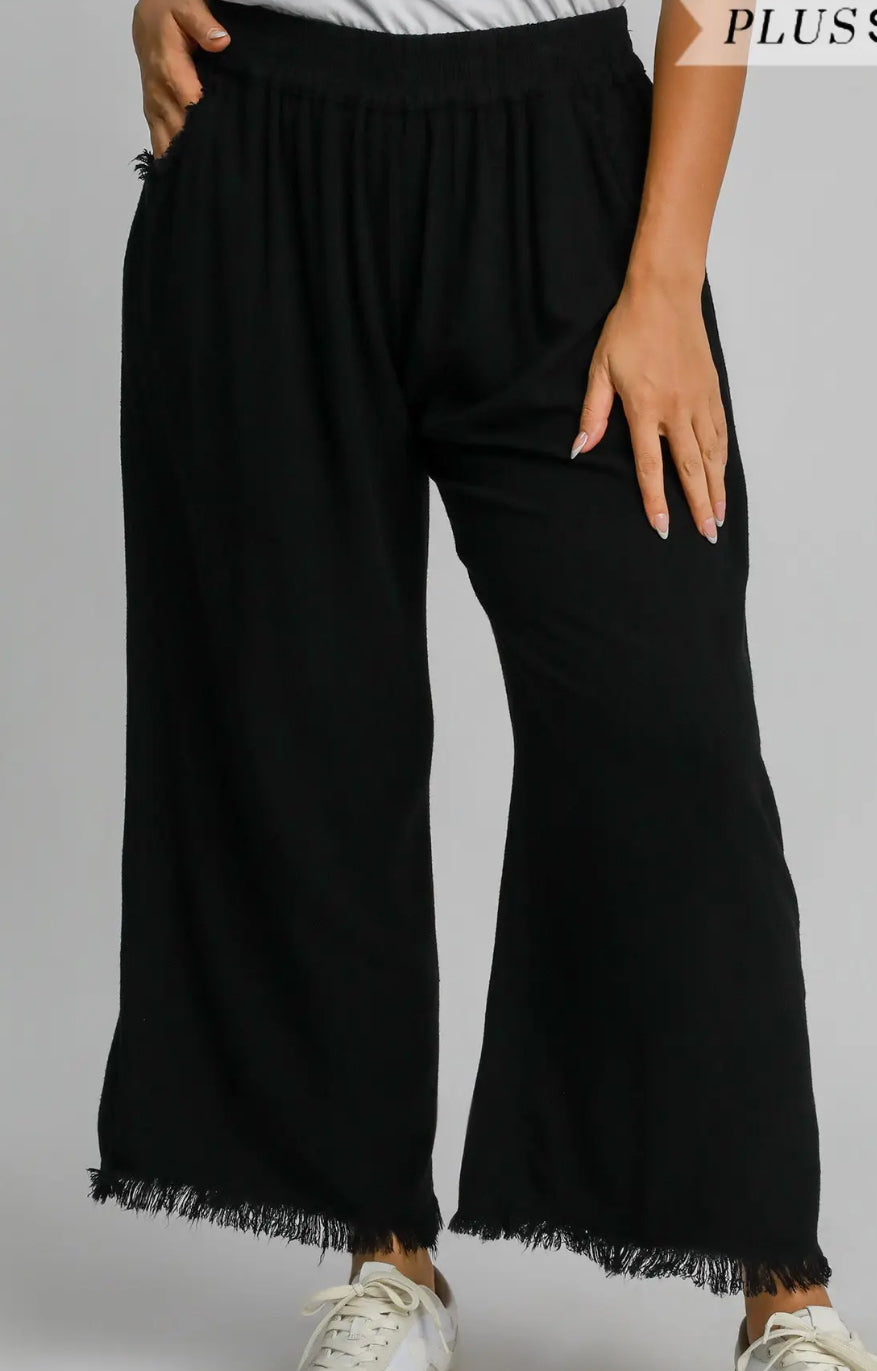 Linen Frayed Pants