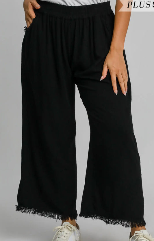 Linen Frayed Pants