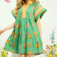 Green Scalloped Mini Dress
