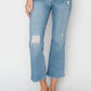 Light Wash Mid-Rise Cropped Flare Jeans