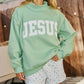 Jesus Embroidered Mock Neck Sweatshirt