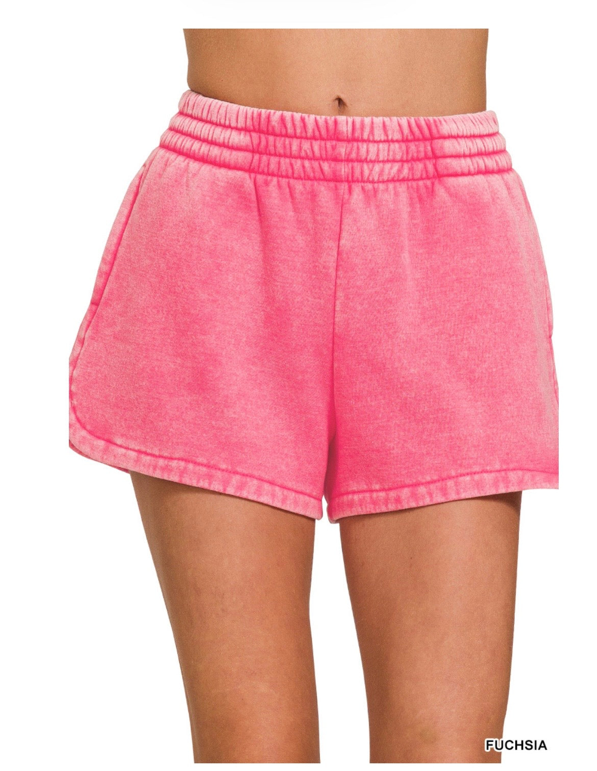 Acid Wash Elastic Shorts