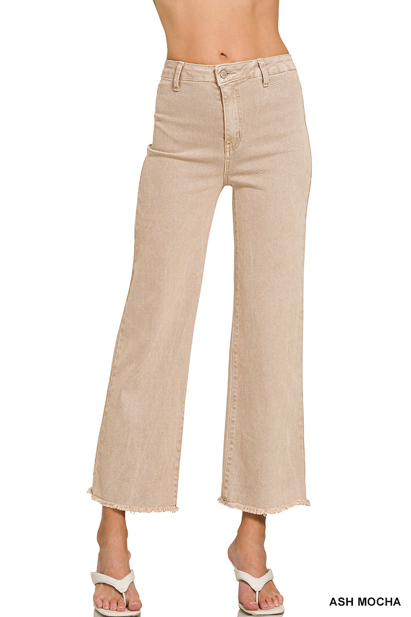Acid Wash Frayed Jeans