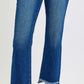 Dark Frayed High Low Jeans