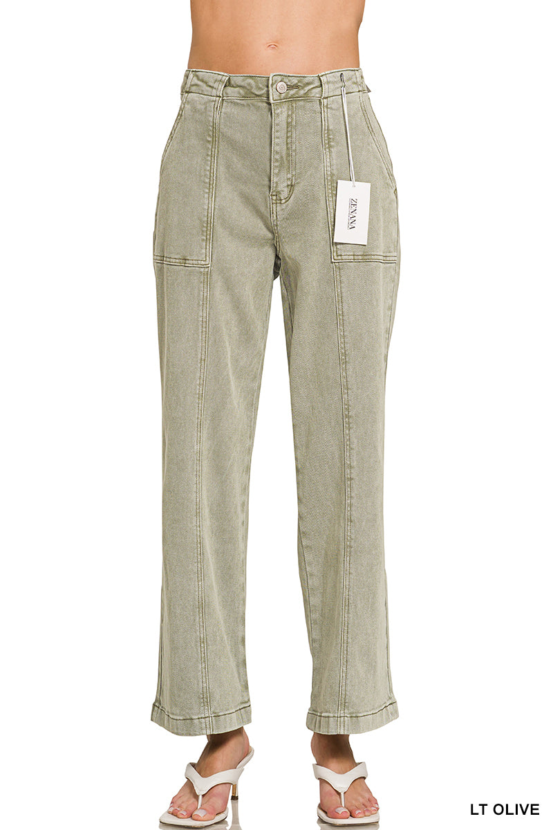 Straight Leg Denim Jeans