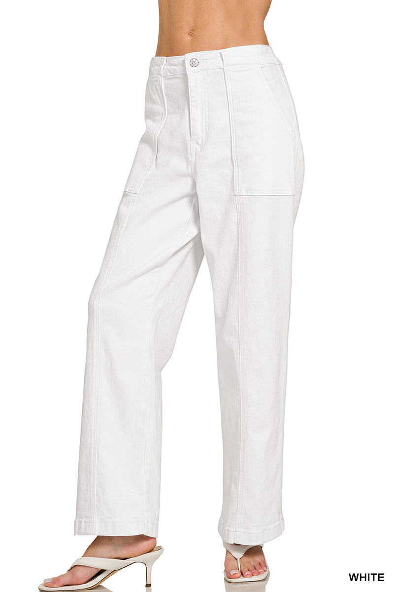 Straight Leg Denim Jeans