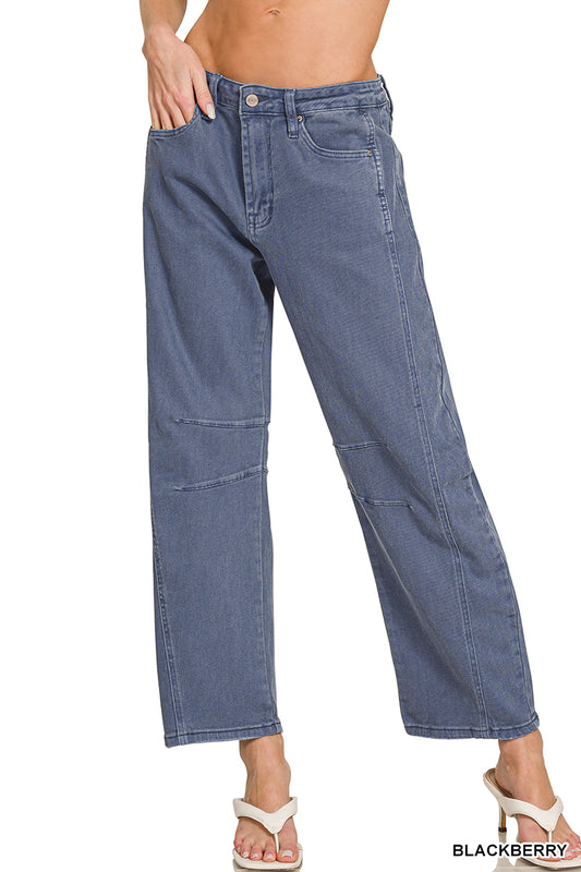 Barrel Leg Colored Jeans