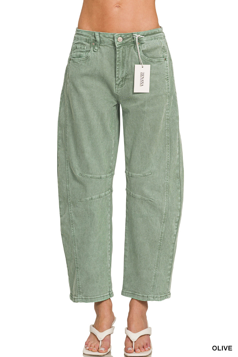 Barrel Leg Colored Jeans