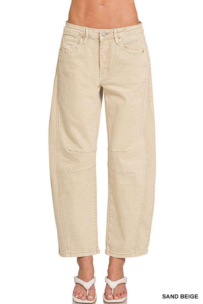 Barrel Leg Colored Jeans