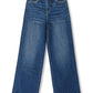 Cropped Raw Hem Dark Washed Jeans