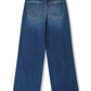Cropped Raw Hem Dark Washed Jeans