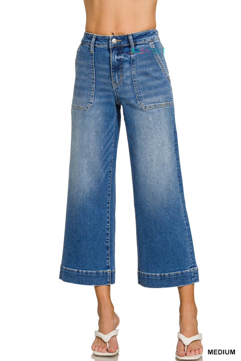 Utility Pocket Cropped Jeans